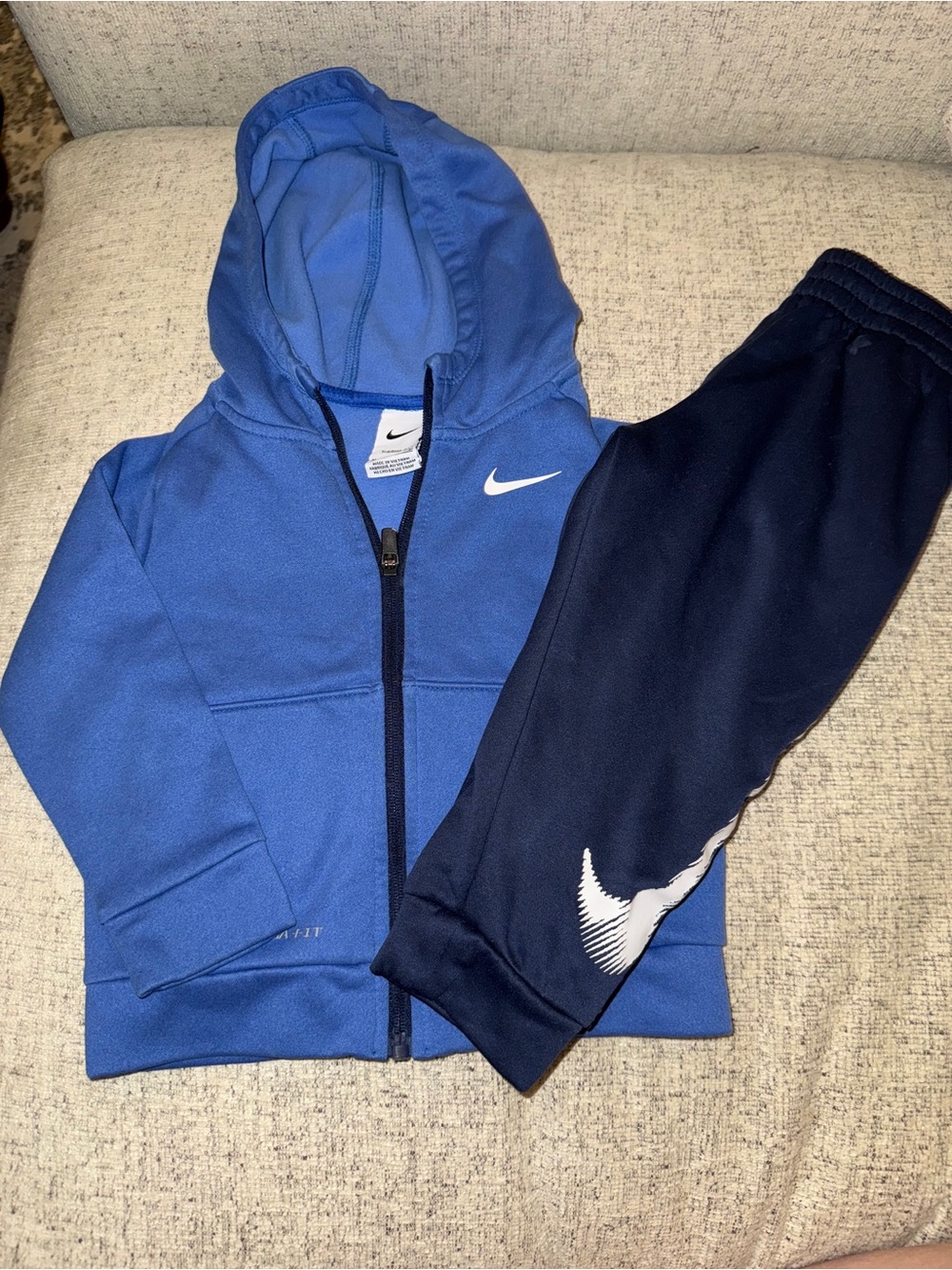 Nike Toddler Blue Hooded Jacket with Navy Bottoms SET